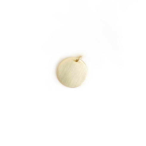 Disc Pendant Charm in Yellow Gold